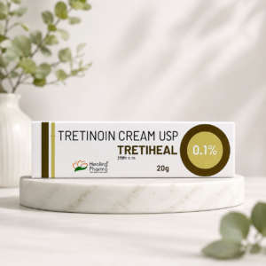 Tretiheal 0.1% Dubai Tretiheal 0.1% Tretinoin Cream USP tube for acne and pigmentation in Dubai