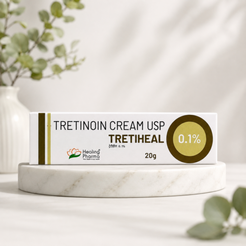 Tretiheal 0.1% Tretinoin Cream USP tube for acne and pigmentation in Dubai