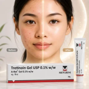 Tretinoin Gel 0.1% 20G In Dubai Tretinoin Gel USP 0.1% 20g A-Ret Gel for acne treatment and skin renewal in Dubai